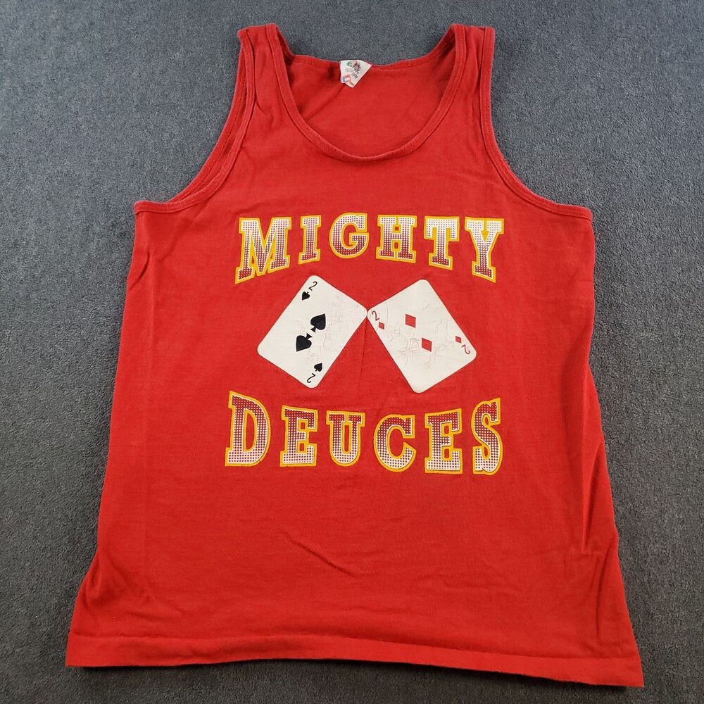 Vintage Mighty Deuces Tank Top Men's Size Medium Red